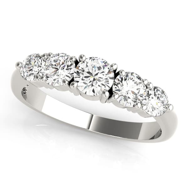 Classic 3-Stone Prong Set Wedding Ring — 1 CT (2/3 ct. tw.) — View 1