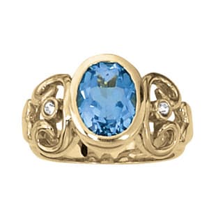 Oval Filigree Color Rings (0.05 ct. tw.) — View 1