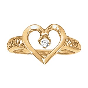 Heart Shape Filigree Fashion Ring (0.04 ct. tw.) — View 1