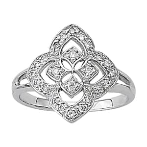 Antique Flower Shape Right Hand Fashion Ring (0.18 ct. tw.) — View 1