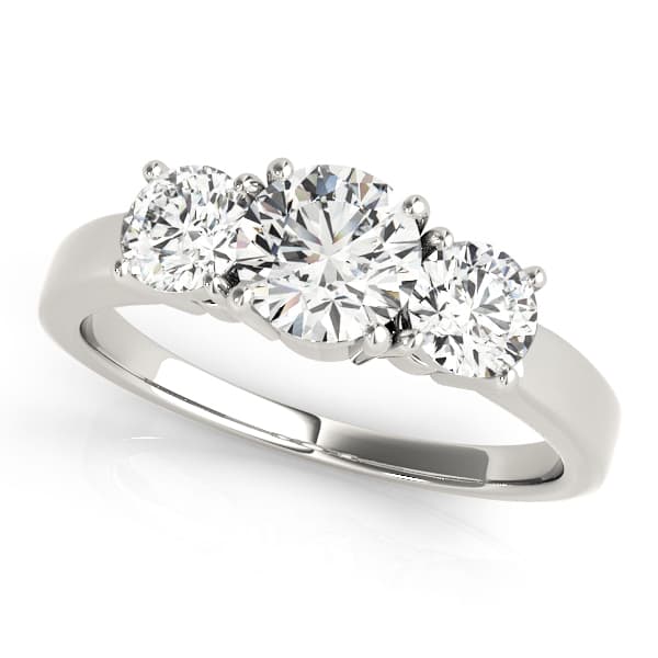 Classic 3-Stone Engagement Ring in 10k White Gold