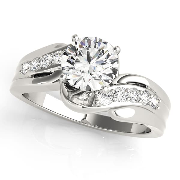 Bypass Swirl Prong Set Engagement Ring — style 82031 in 10k White Gold