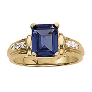 Single Row Emerald Color Ring (1/8 ct. tw.) — View 1