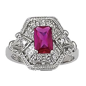 Vintage Emerald Color Ring (0.02 ct. tw.) — View 1