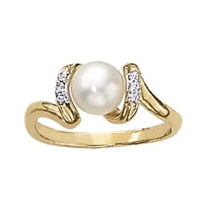 Twisted Pearl Fashion Ring (0.06 ct. tw.) — View 1