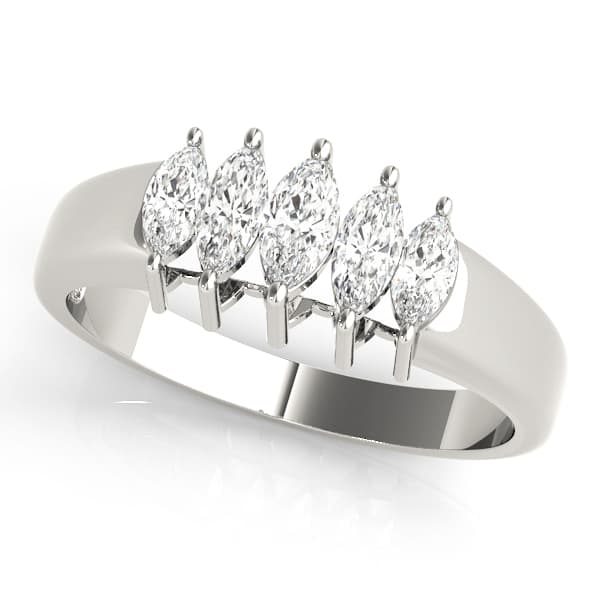 Fancy Shape Marquise Wedding Band — 1 CT (0.9 ct. tw.) — View 1