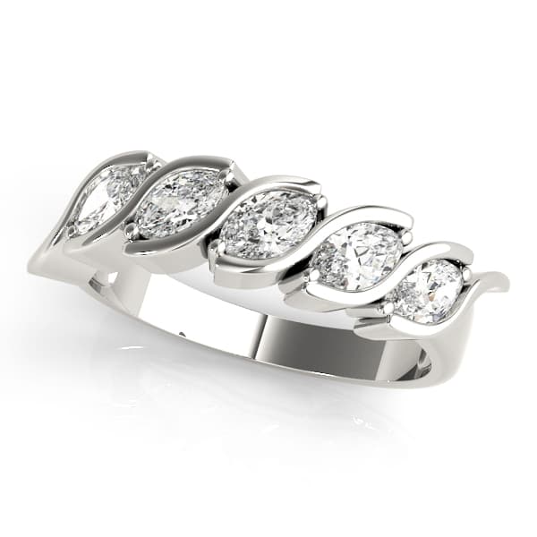 Fancy Shape Marquise Bar Set Wedding Band (1 ct. tw.) — View 1