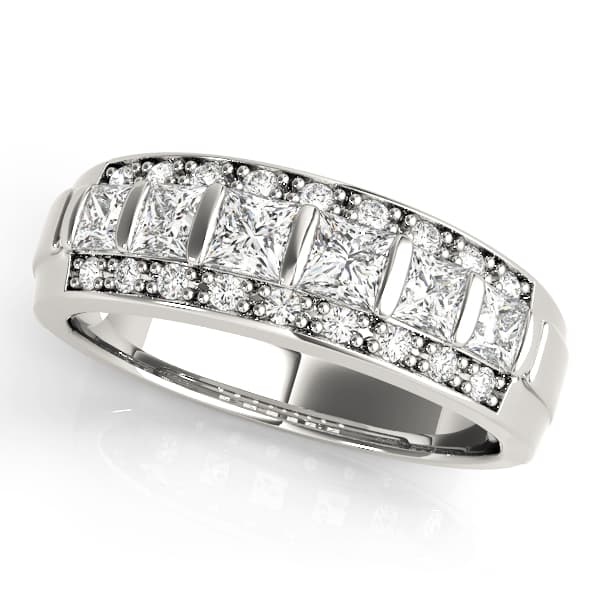 Multirow Fancy Shape Princess Cut Wedding Bands (7/8 ct. tw.) — View 1