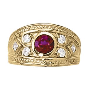 Vintage Style Round Color Ring (0.3 ct. tw.) — View 1