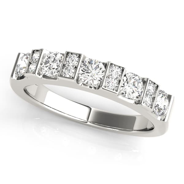 Bar Set Round Wedding Band (2/3 ct. tw.) — View 1