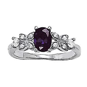 Vintage Inspired Floral Color Rings (0.18 ct. tw.) — View 1