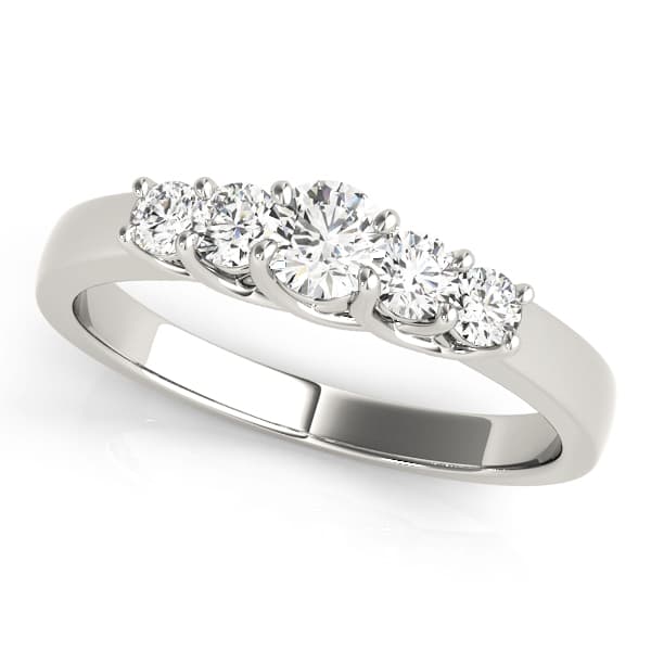 Prong Set Trellis Wedding Band — 3/4 CT (0.4 ct. tw.) — View 1