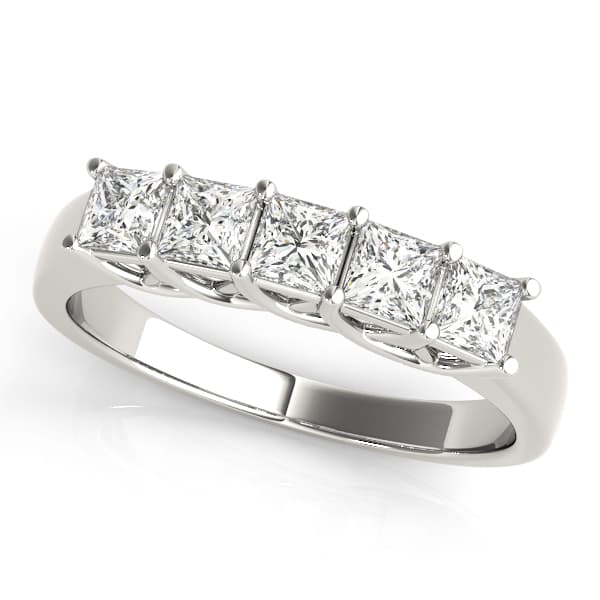 Fancy Shape Trellis Princess-Cut Wedding Band — 1/2 CT (3/8 ct. tw.) — View 1