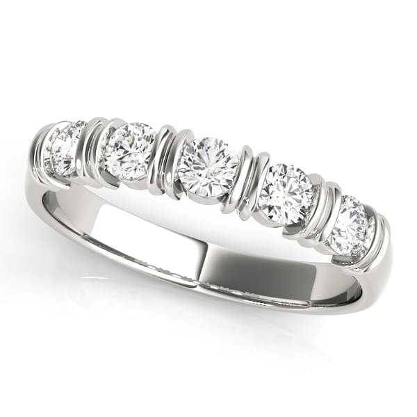Bar Set Wedding Ring — 3/4 CT (3/4 ct. tw.) — View 1