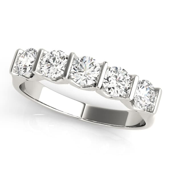 5-Stone Bar Set Wedding Bands (1 ct. tw.) — View 1