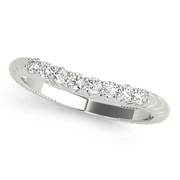 Vintage-Inspired Curved Wedding Band (1/8 ct. tw.) — View 1