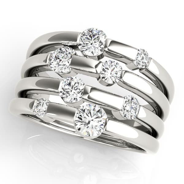 Multirow Split Shank Fashion Rings — 1 CT (1.08 ct. tw.) — View 1