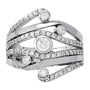 Multirow Split Shank Bezel Set Fashion Rings (0.72 ct. tw.) — View 1