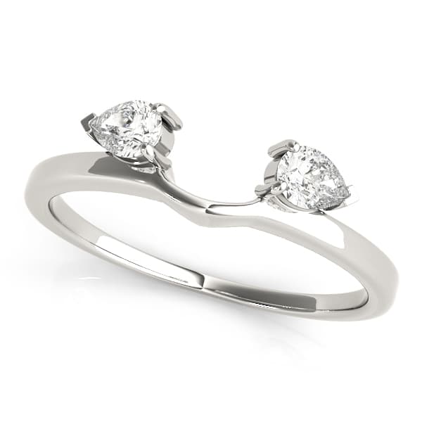 2-Stone Pear Cut Wraps & Inserts Wedding Band — D (1/3 ct. tw.) — View 1