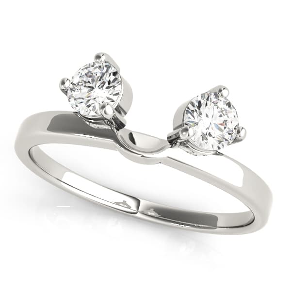 2-Stone Round Cut Wraps &amp; Inserts Wedding Band — 1/2 CT (1/2 ct. tw.) — View 1