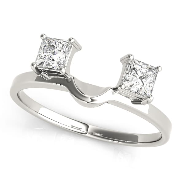 2-Stone Princess Cut Wraps &amp; Inserts Wedding Band — 1/5 CT (0.2 ct. tw.) — View 1