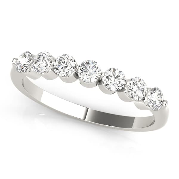 Single Shared Prong Round Wedding Band — 1/2 CT (1/2 ct. tw.) — View 1