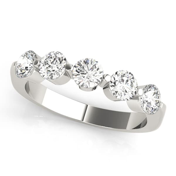 5-Stone Single Shared-Prong Wedding Band — 1 CT (1 ct. tw.) — View 1