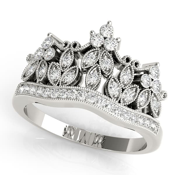 Nature Inspired Milgrain Prong In Channel Fashion Ring (0.3 ct. tw.) — View 1