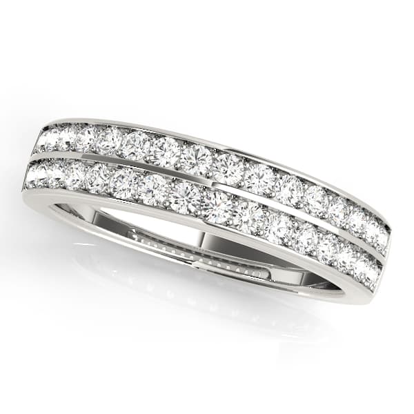 Double Row Prong Set Wedding Rings (0.54 ct. tw.) — View 1