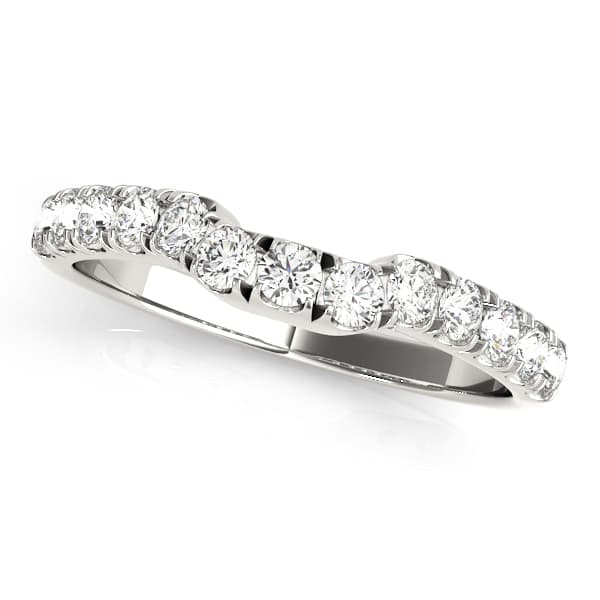 U-Prong Curved Wedding Band — 3 CT (3/8 ct. tw.) — View 1