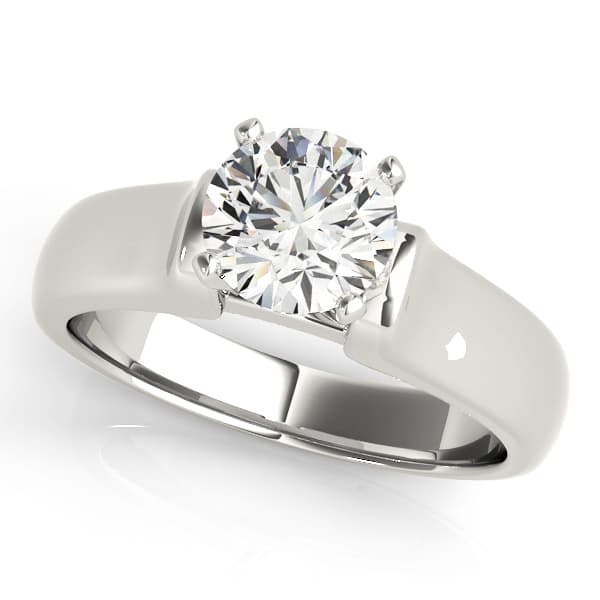 Twisted Shank Solitaire Engagement Ring — style 82862 in 10k White Gold