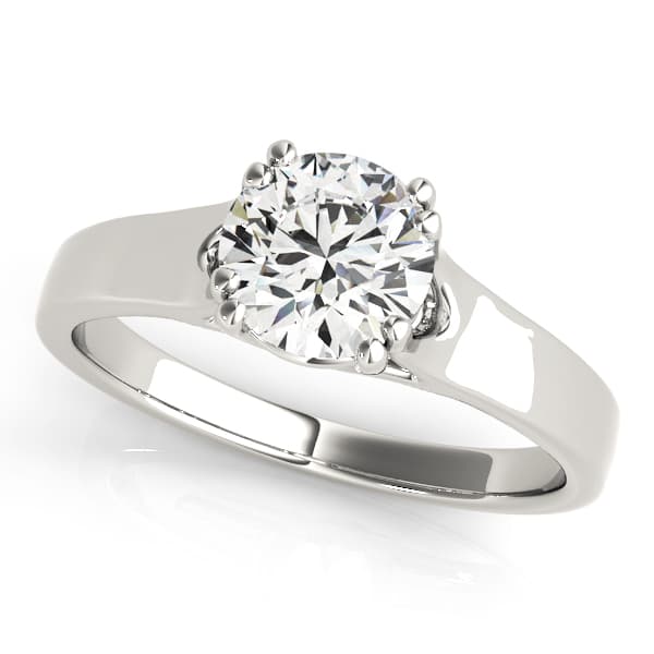 Double Prong Trellis Engagement Ring in 10k White Gold
