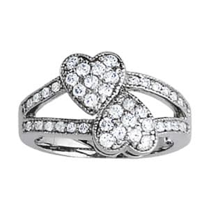 Diamond Fashion Heart Rings (3/4 ct. tw.) — View 1