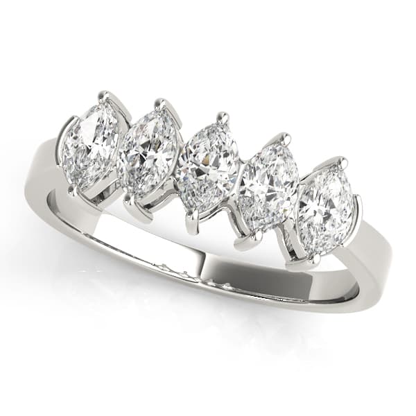 Fancy Shape Marquise Wedding Bands (1 ct. tw.) — View 1