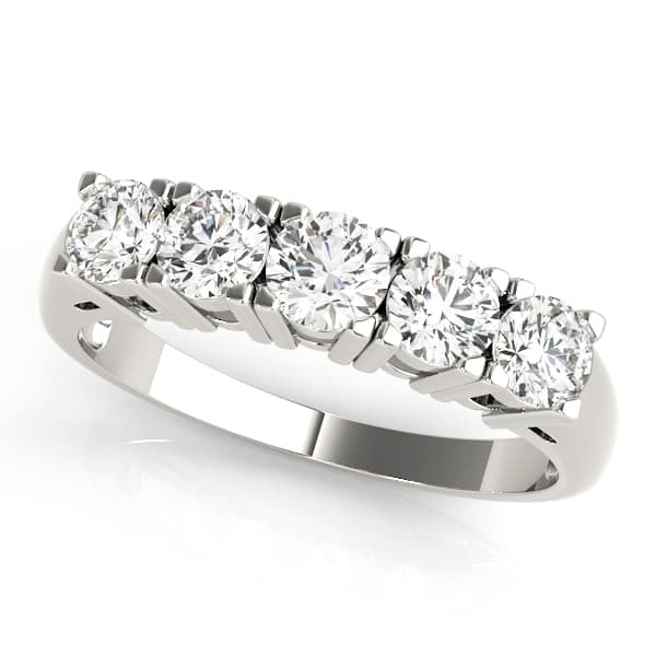 5-Stone Prong Set Wedding Bands — 1/2 CT (1/2 ct. tw.) — View 1