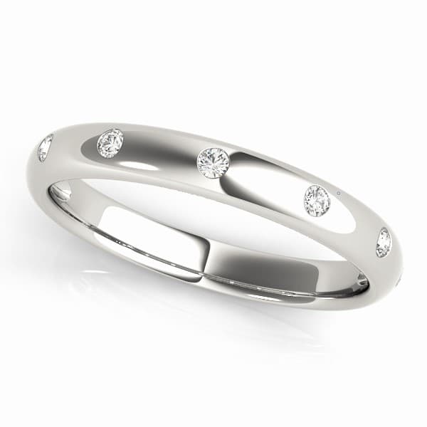 Stackable Bezel Set Fashion Band — WHITE (1/8 ct. tw.) — View 1