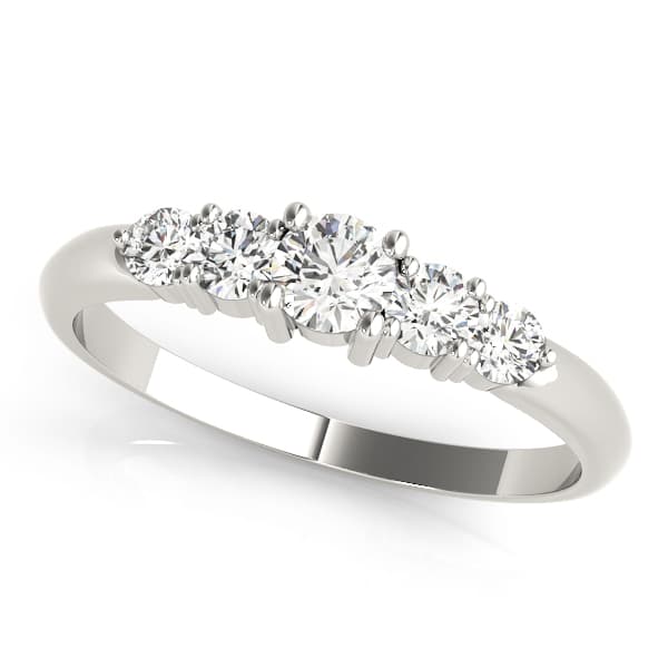 5-Stone Prong Set Wedding Band — 1 CT (1/2 ct. tw.) — View 1