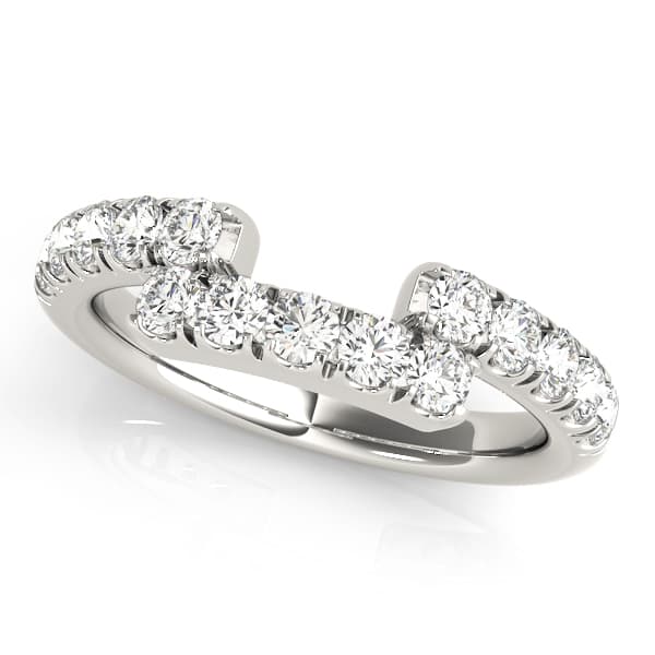 U-Prong Curved Wedding Band — 8.5X6.5-W (0.45 ct. tw.) — View 1