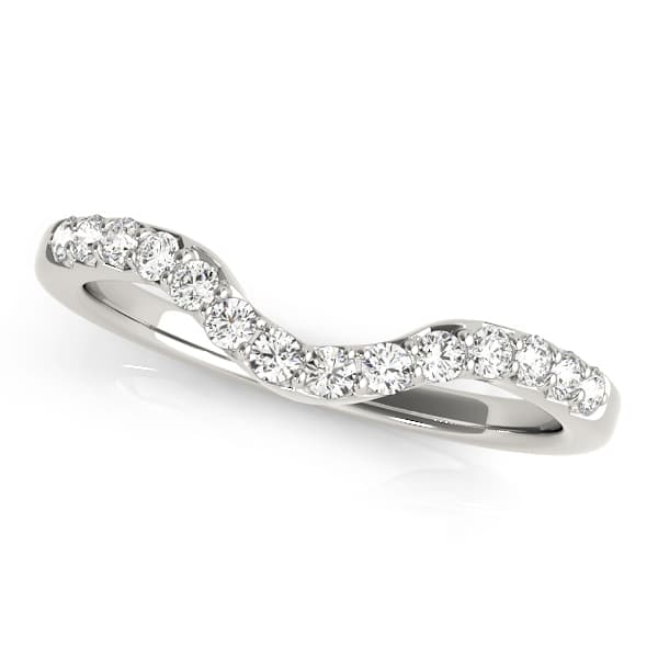 Single Row Curved Wedding Bands (1/8 ct. tw.) — View 1