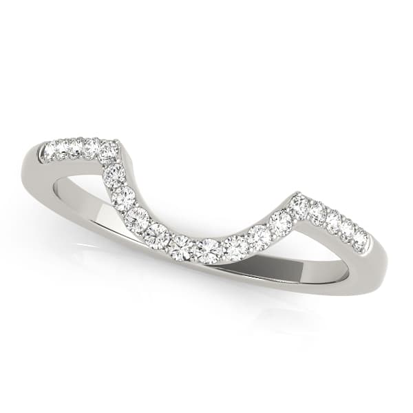 Single Row Curved Wedding Band — 1/8 CT (1/8 ct. tw.) — View 1