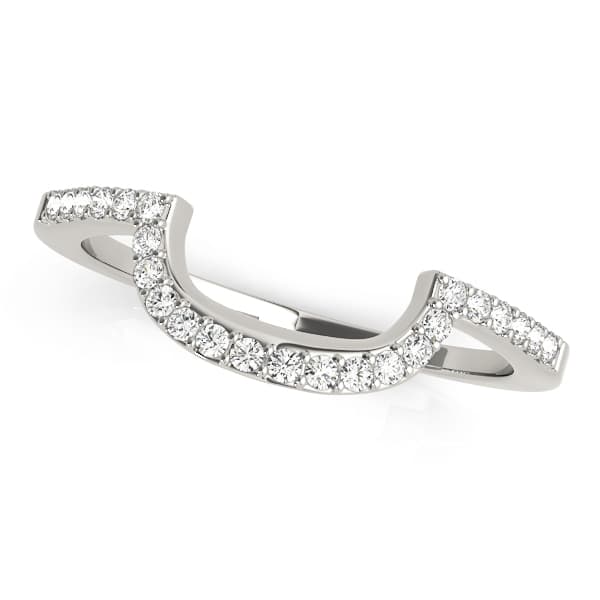 Shared Prong Curved Wedding Band — 7X7 MM (0.16 ct. tw.) — View 1
