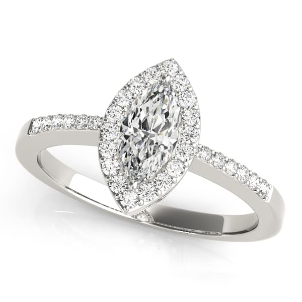Eng Halo Mq-must See Item comment in 10k White Gold