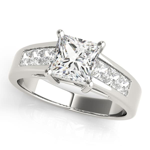 Engagement Rings Fancy Shape Princ in 10k White Gold
