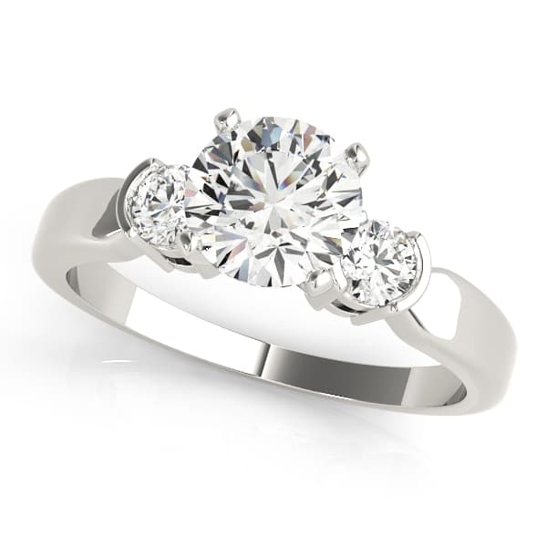Engagement Rings 3 Stone Round — style 83660 in 10k White Gold