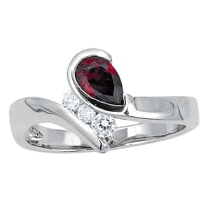Accented Bypass Pear Ring (0.1 ct. tw.) — View 1