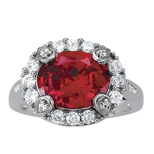 Oval Shaped Halo Color Rings (0.4 ct. tw.) — View 1