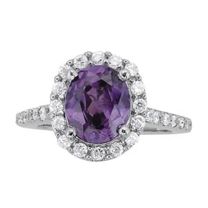 Oval Halo Engagement Ring in 10k White Gold