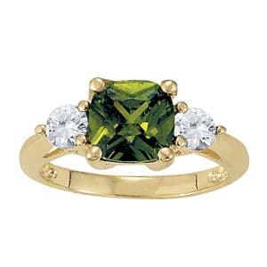 Prong Set Engagement Color Ring in 10k White Gold