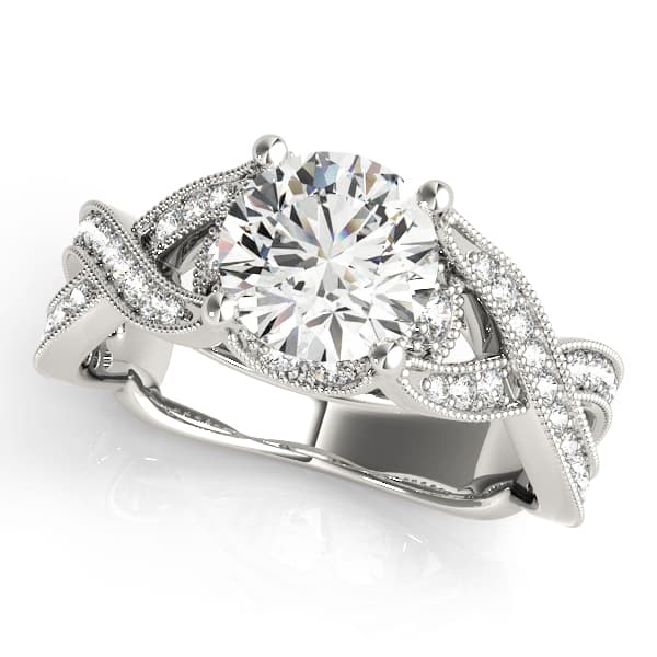 Engagement Rings Multirow in 10k White Gold
