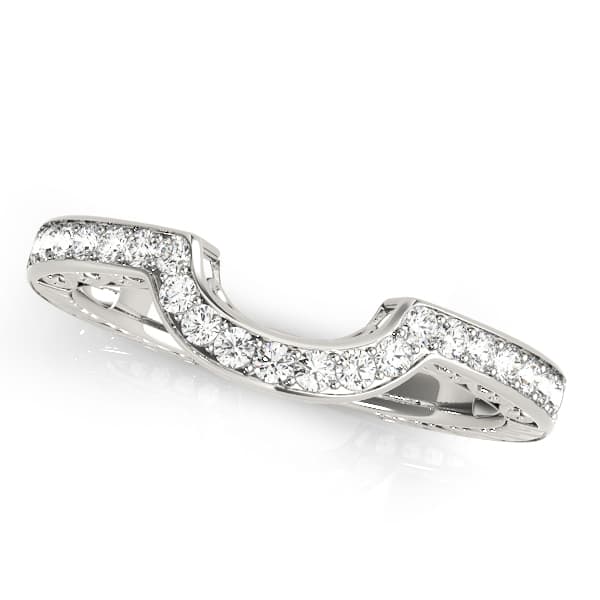 Prong In Channel Curved Wedding Bands (1/4 ct. tw.) — View 1